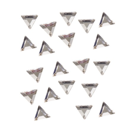 20 strasstenar trianglar, silver, 3mm
