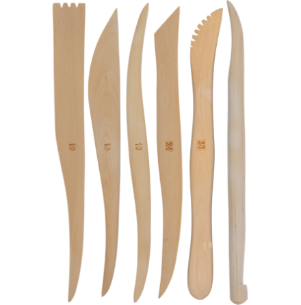 Wooden Modeling Spatulas set 6 pieces