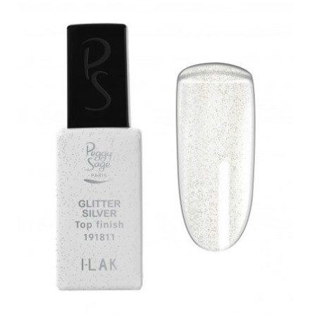 Top finish Gelelack Glitter silver I-LAK 11ml