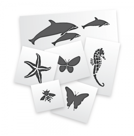 Butterflies Body art stencil Bees & Sea Life