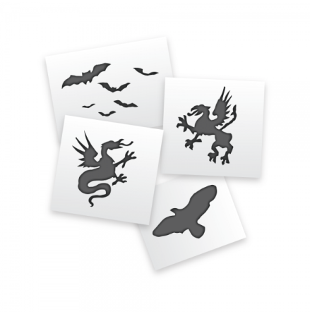 Macho designs body art stencil