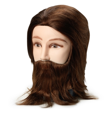 Övningsdocka med skägg100 % äkta hår 20cm