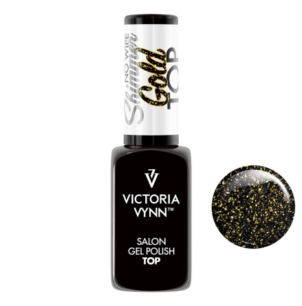 Gel Polish Top No Wipe Shimmer Gold 8ml