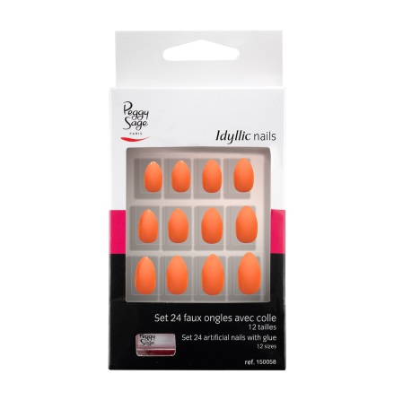 Set med 24 lsnaglar coral stiletto